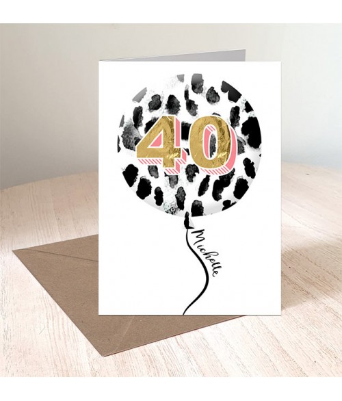 Dalmatian Spot Personalised Birthday Balloon Card