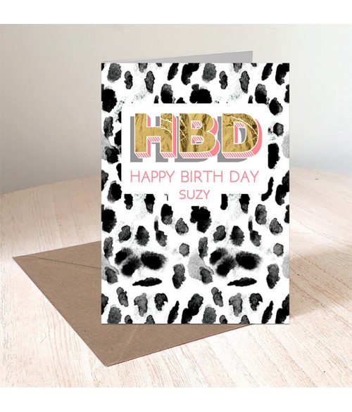 Dalmatian Spot Personalised HBD Card