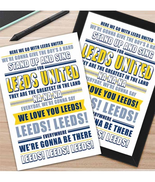 Sports Fan Song Lyric Print - Leeds United