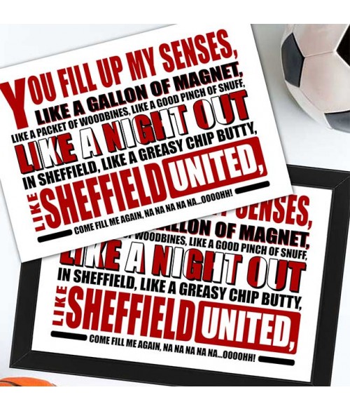 Sports Fan Song Lyric Print - Sheffield United