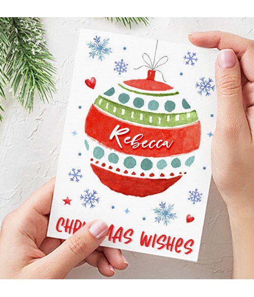 Personalised Christmas Bauble Card