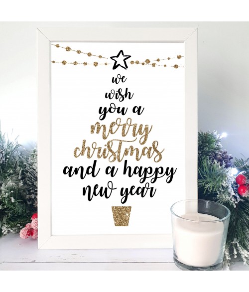 We Wish you a Merry Christmas Tree Print