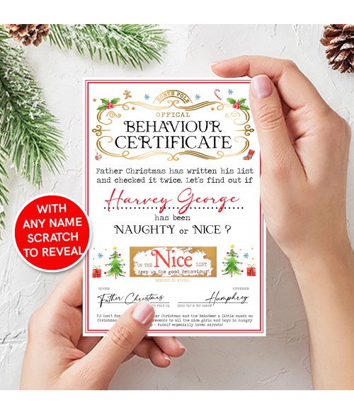 Personalised Santa Nice List Certificate