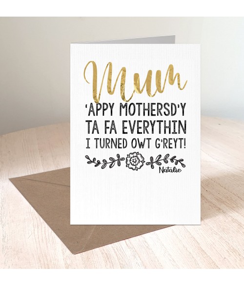 Yorkshire Rose - Ta Fa Everythin Mother's day Card